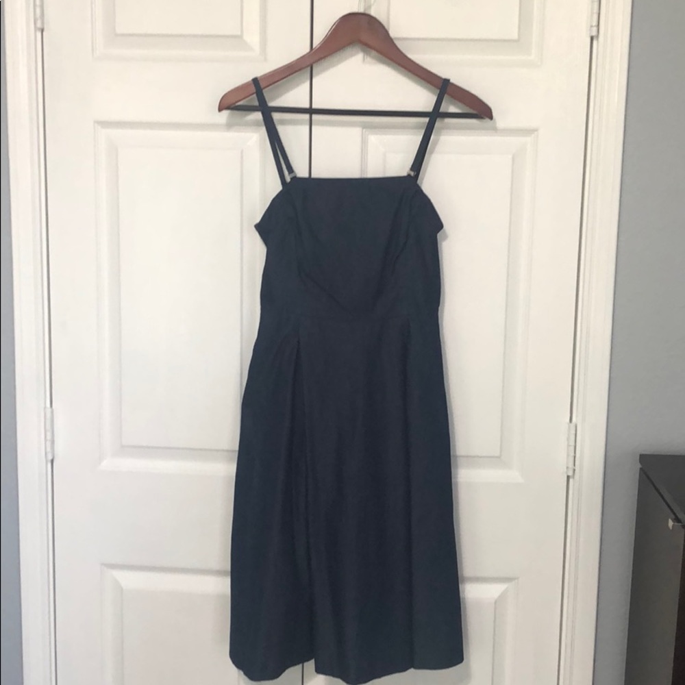 Denim dress with removable straps